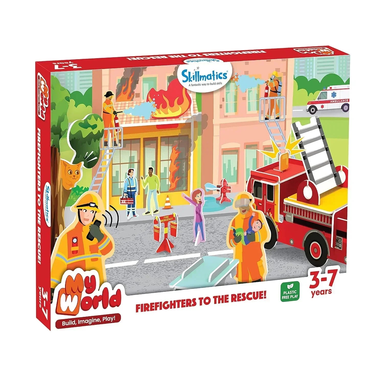 Skillmatics My World-Firefighters To The Rescue, Stem Building Playset & Learning Toy For Preschool Kids, Gifts For Ages 3 To 7, Multi color - Jaiman Toys
