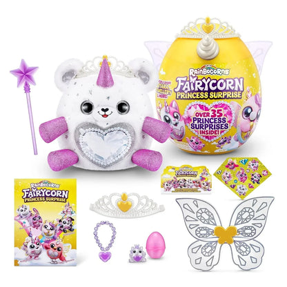 Rainbocorns Fairycorn Princess Surprise (Bear) by ZURU 11" Collectible Plush Stuffed Animal, Surprise Egg, Wearable Fairy Wings, Magical Fairy Princess, Ages 3+ for Girls, Children - Jaiman Toys