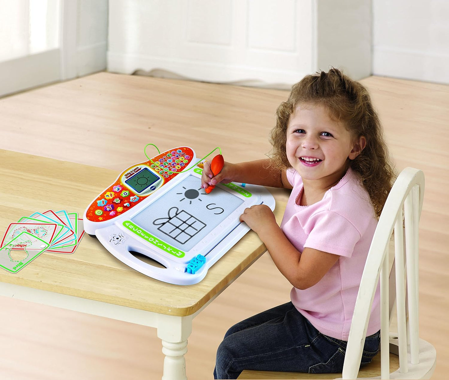 VTech Write and Learn Creative Center, White | Interactive Writing & Drawing Learning Board with Smart Stylus, 70+ Letters & Objects, Step-by-Step Tracing, Educational Toy for Kids