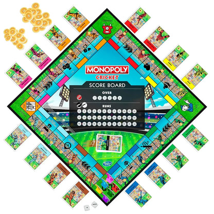 Monopoly Cricket Board Game | Cricket-Themed Monopoly Board Game for Families and Kids | for Ages 8+ | for 2 to 6 Players | Birthday Gift for Kids & Families - Jaiman Toys