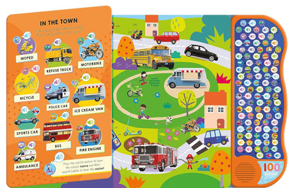North Parade 100 Button Look and Find Things That Go Words and Sounds Interactive Sound Book for Kids