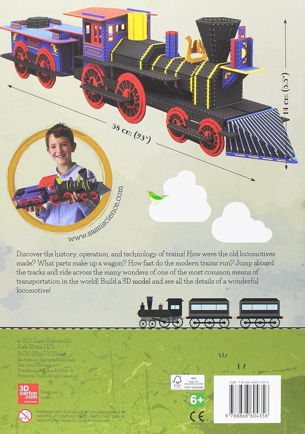 Travel Learn & Explore: Build a Locomotive - 3D - The History of Trains Book by Valentina Manuzzato - Jaiman Toys