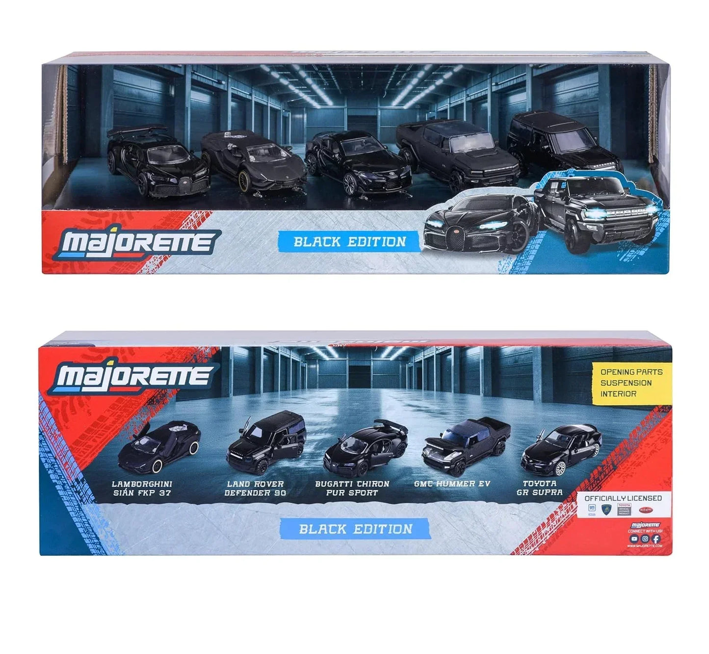 Majorette Black Edition Die-Cast Car Set (5 Cars) | Premium All-Black Models | Metal Body | 1:64 Scale | 3+ Years