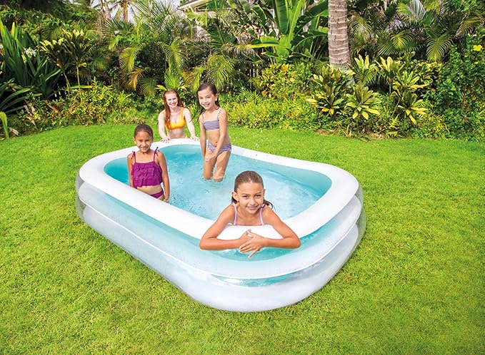 Intex 56483 Snapset Kids Swimming Pool – 8 ft × 18 in (244 × 46 cm) Ocean Theme Backyard Splash Pool for Children