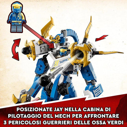 LEGO NINJAGO 71785 Jay’s Titan Mech, Large Action Figure Set, Battle Toy for Kids, Boys and Girls with 5 Minifigures & Stud-Shooting Crossbow