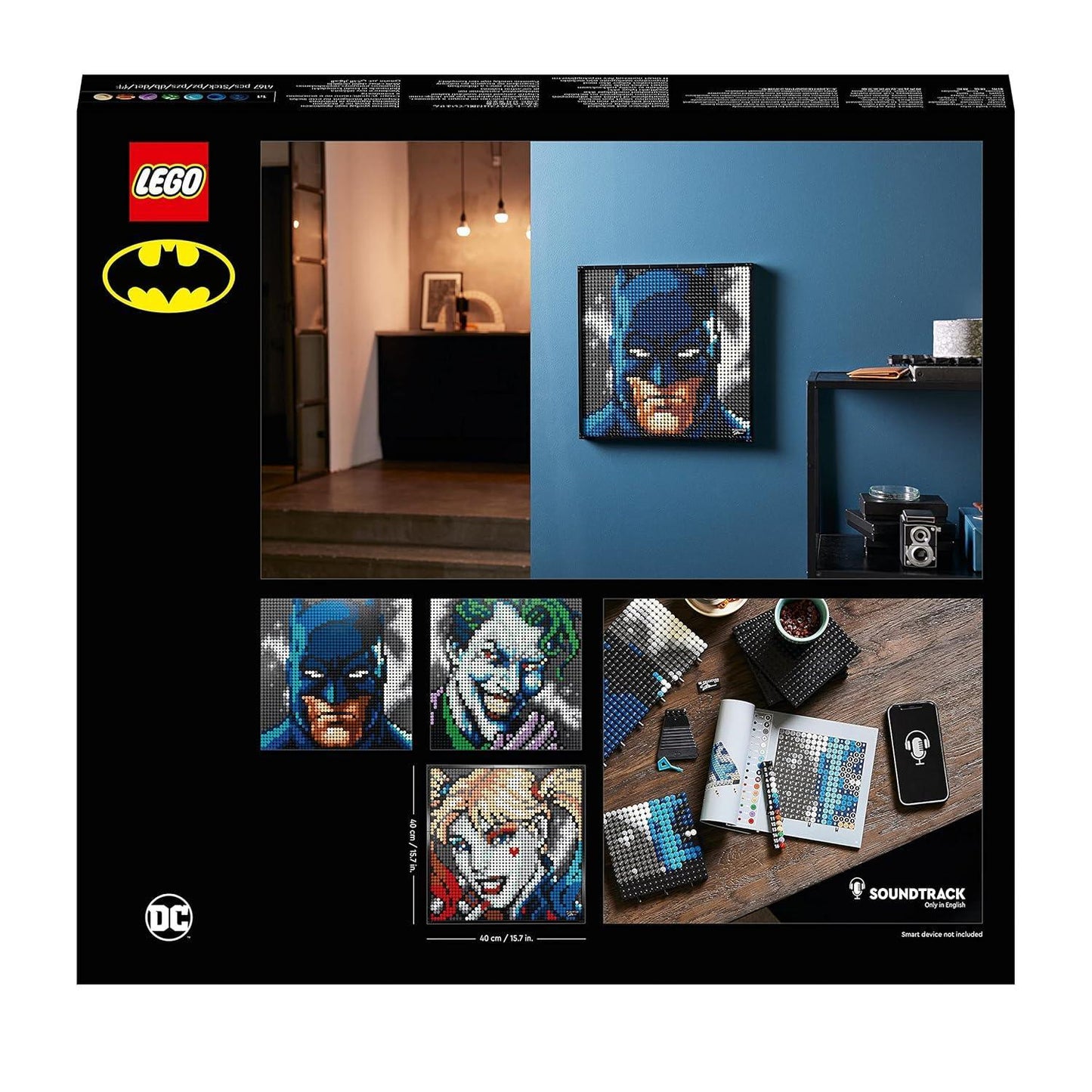 LEGO Art Jim Lee Batman Collection 31205 Canvas Wall Decor with The Joker or Harley Quinn, Crafts Xmas Gift Idea for Him, Her, Men, Women, DIY Poster, Big Set for Adults,