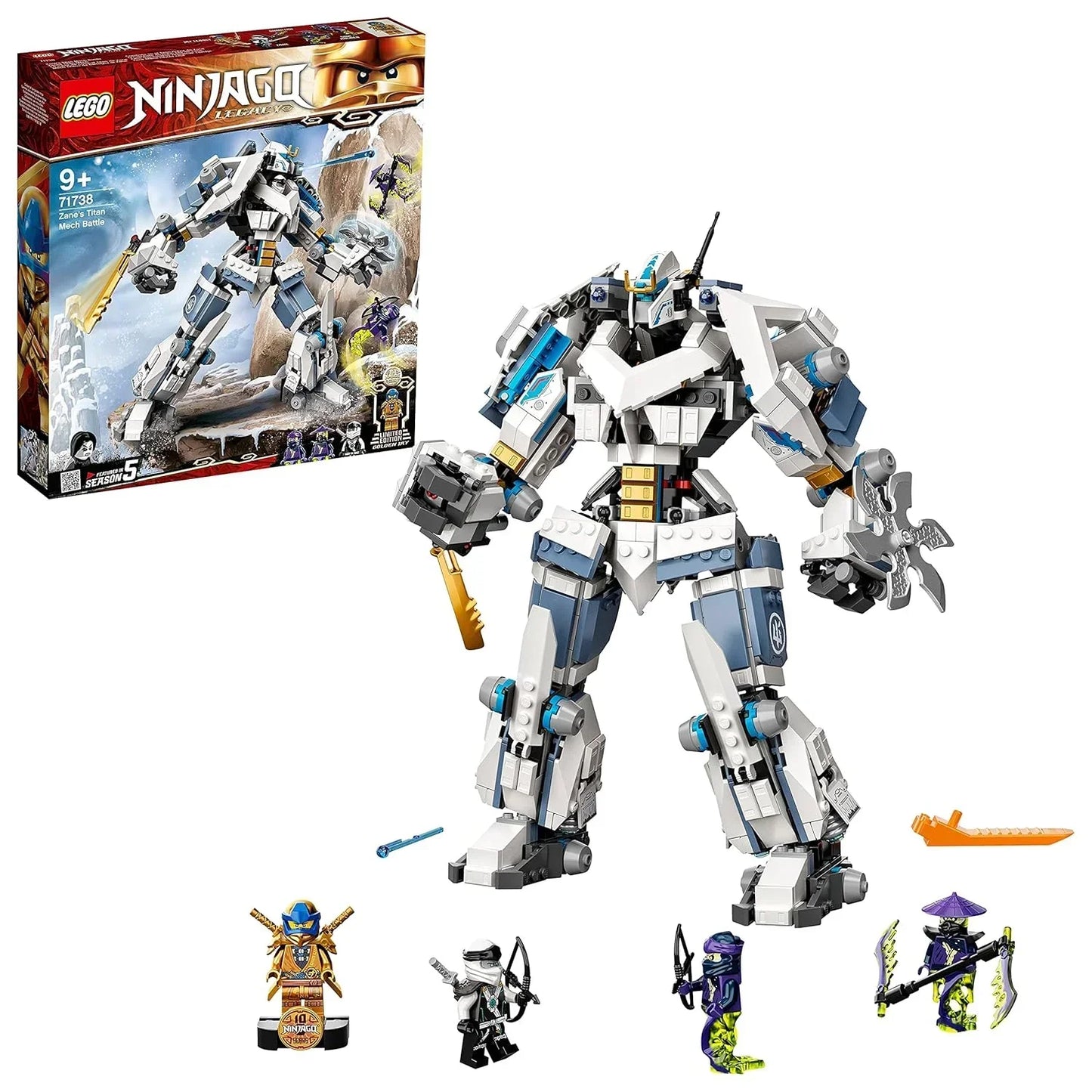 LEGO 71738 Ninjago Zane's Titanium Mech Battle  Build The Ultimate Warrior Mech! - Jaiman Toys