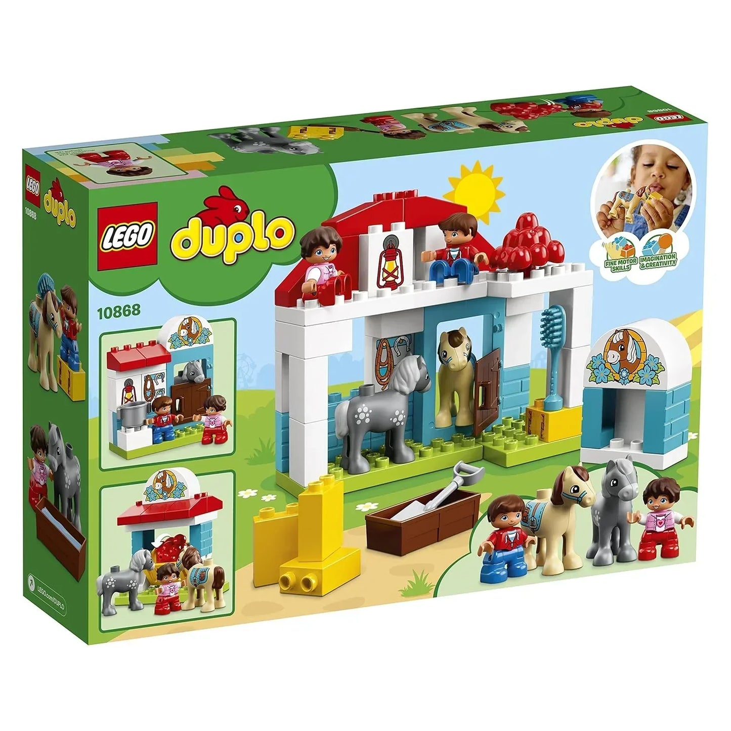 LEGO 10868 DUPLO Town Farm Pony Stable Building Kit – 59 Piece Educational Set for Toddlers