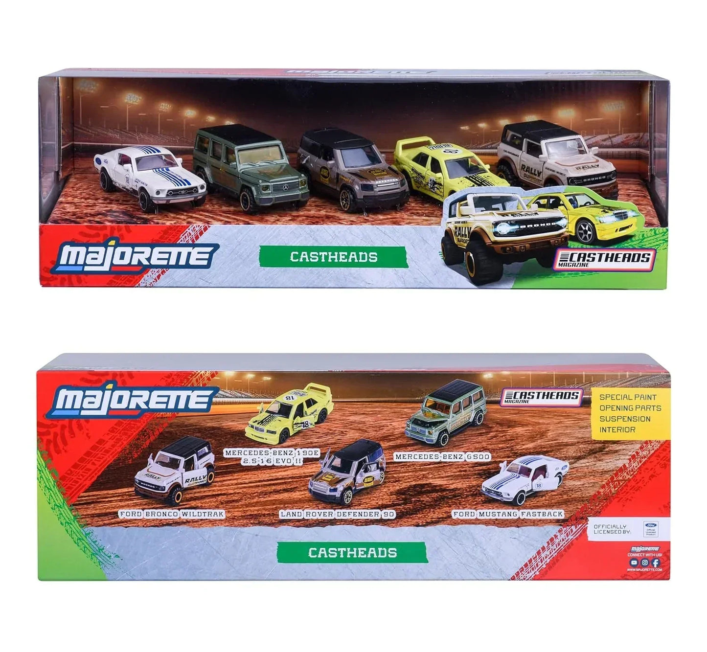 Majorette CastHeads Die-Cast Car Set (5 Cars) | Off-Road & Rally Vehicles | Metal Body | 1:64 Scale | 3+ Years