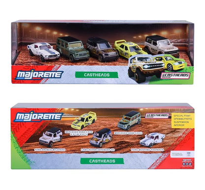 Majorette CastHeads Die-Cast Car Set (5 Cars) | Off-Road & Rally Vehicles | Metal Body | 1:64 Scale | 3+ Years