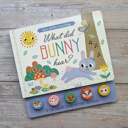 North Parade What Did Bunny Hear? Press and Play Squishy Sound Book for Kids