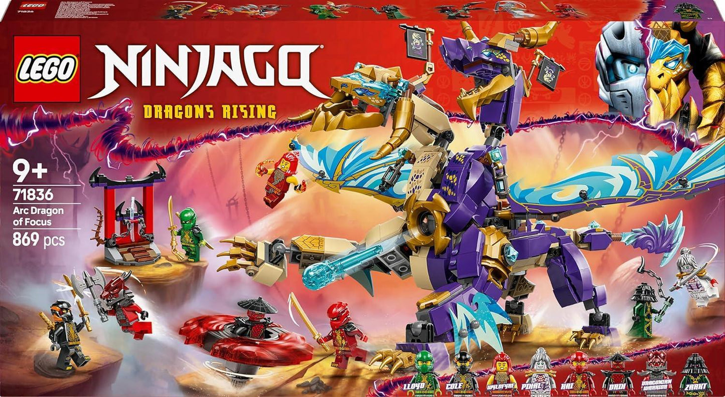 LEGO NINJAGO Arc Dragon of Focus Ninja Toy Set 71836 Building Blocks Toys for 9+ Gift for Boys and Girls