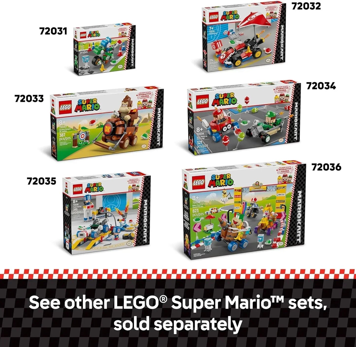 LEGO 72036 Super Mario Mario Kart Baby Peach Grand Prix Set – Nintendo Racing Toy for Kids 8+
