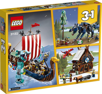 (Box Damage) LEGO 31132 Creator 3in1 Viking Ship & The Midgard Serpent  Building Kit (1,192 Pcs)