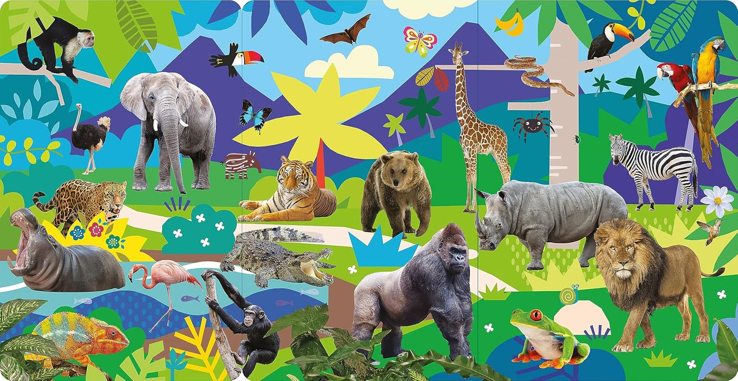 North Parade 100 Button Look and Find Animal Words and Sounds Interactive Sound Book for Kids