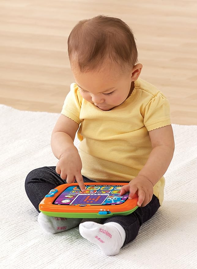 VTech Light-Up Baby Touch Tablet | Interactive Learning Tablet with Lights, Sounds, Music, Letters, Numbers & Pretend Apps | Orange