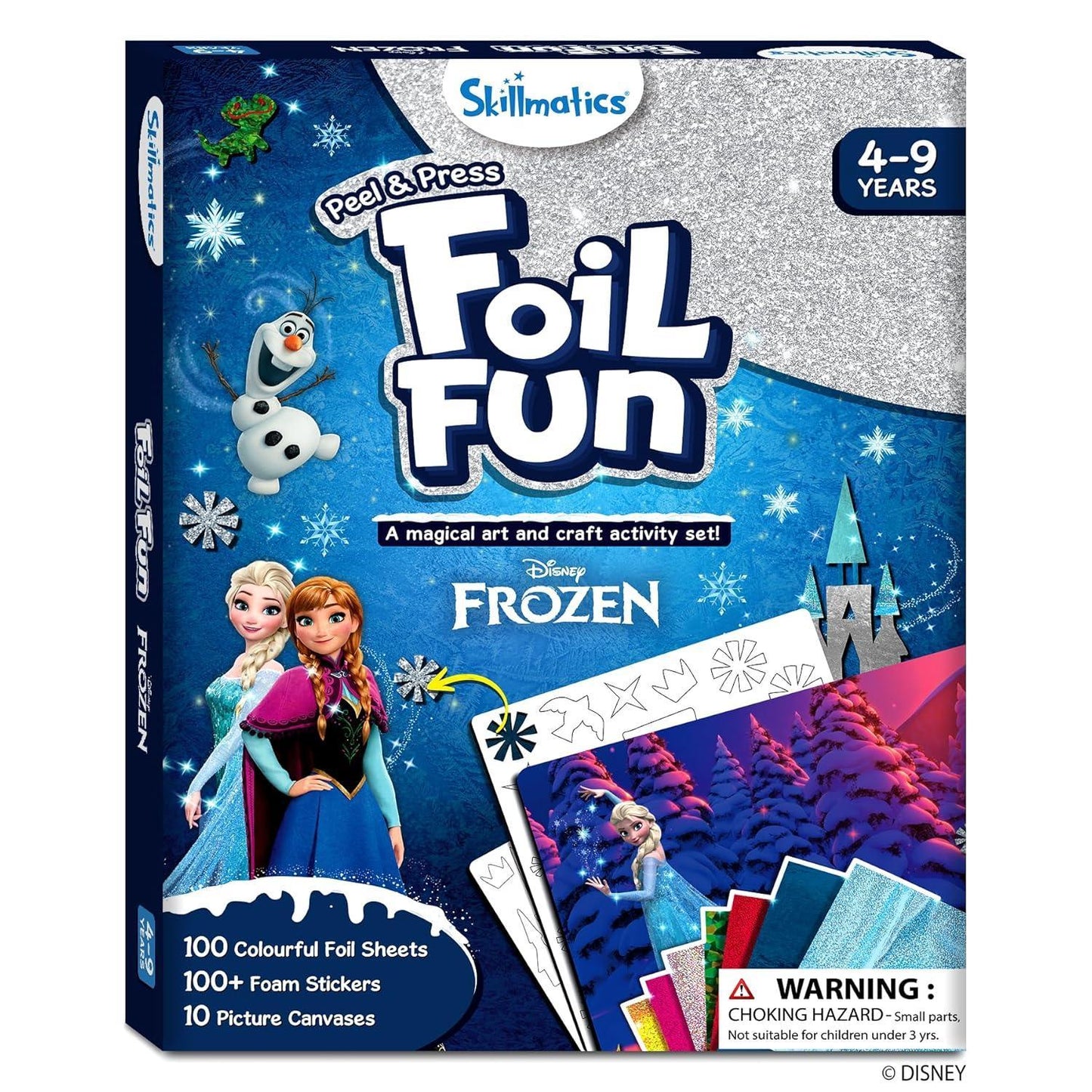 Skillmatics Paper Art & Craft Activity - Foil Fun Disney Frozen, Mess-Free Art for Kids, Craft Kits, DIY Creative Activity, Gifts for Girls & Boys Ages 4, 5, 6, 7, 8, 9, Multicolor - Jaiman Toys
