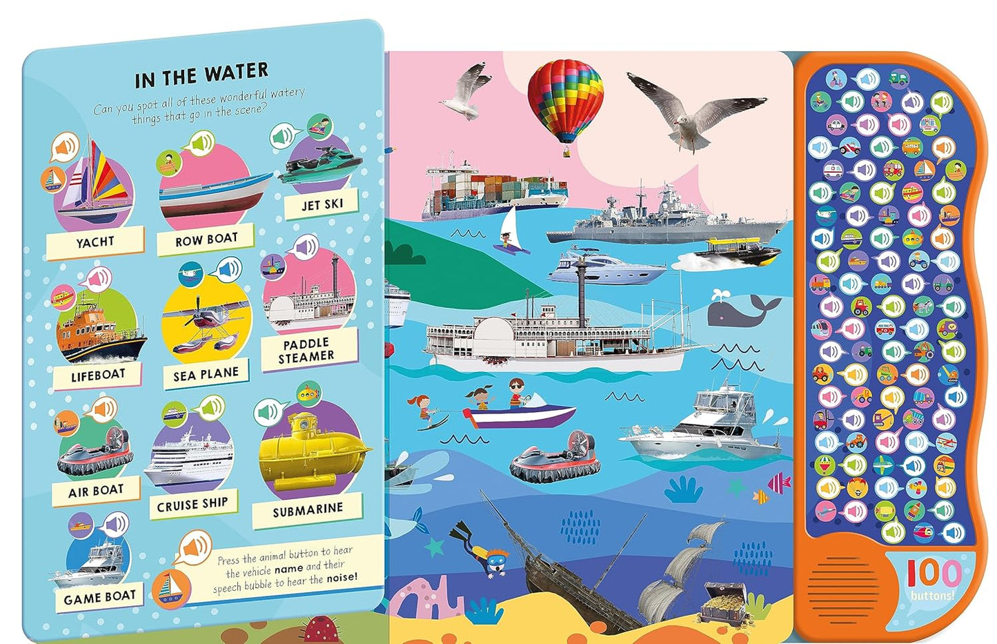 North Parade 100 Button Look and Find Things That Go Words and Sounds Interactive Sound Book for Kids