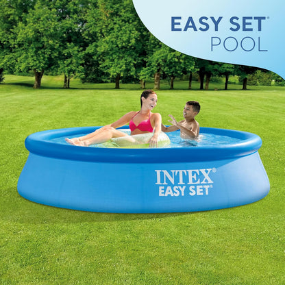 Intex Easy Set Swimming Pool 28106 – 8 ft x 24 in (244 × 61 cm) Inflatable Outdoor Family Pool | Quick Setup Backyard Pool