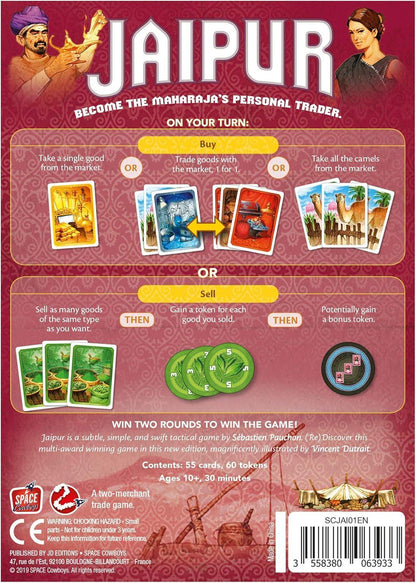 Jaipur Board Game – 2 Player Strategy Card Trading Game | Fast-Paced Market Competition | Award-Winning Family Game - Jaiman Toys