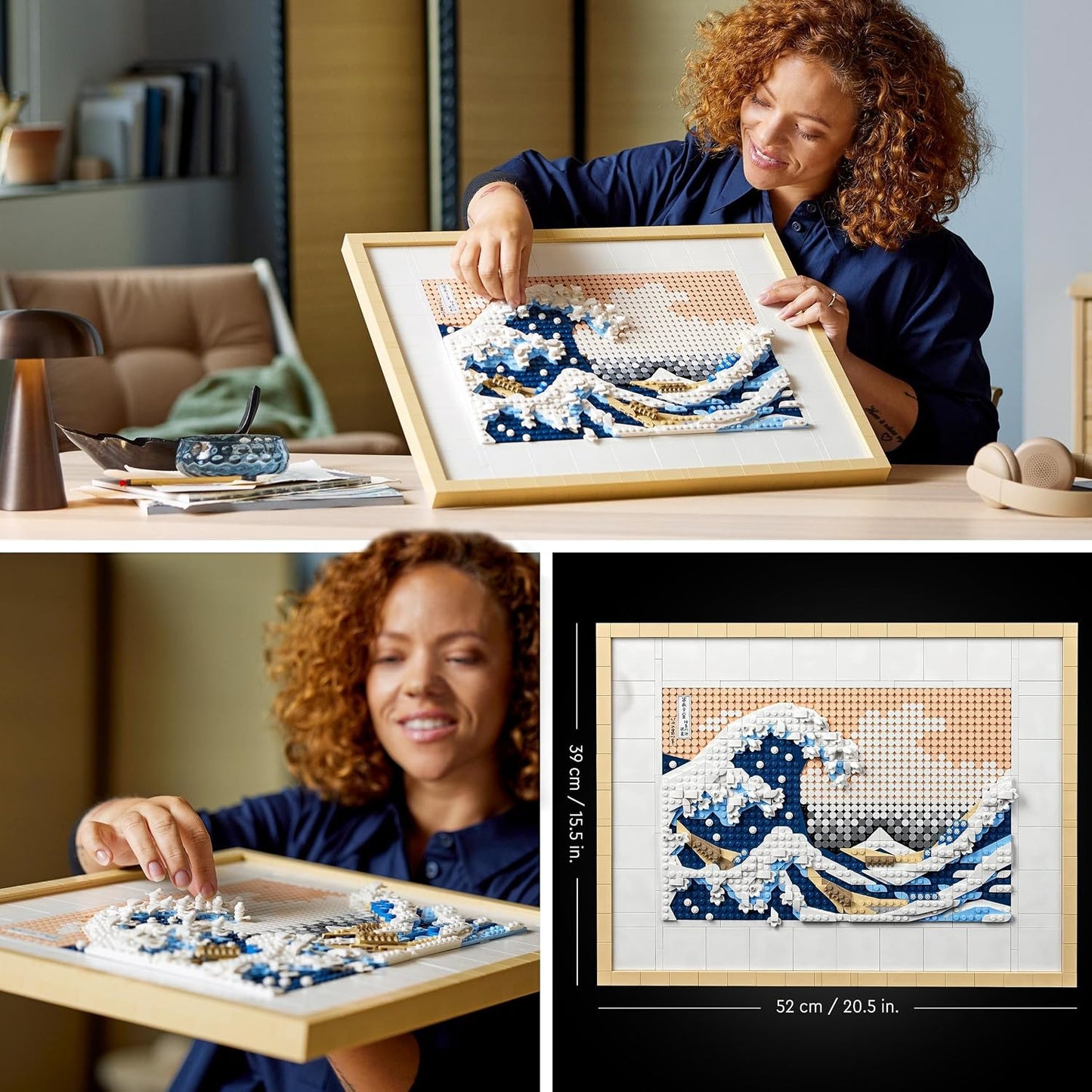LEGO 31208 Art Hokusai – The Great Wave Building Kit (1,810 Pieces) | Japanese Wall Art Display Set for Adults