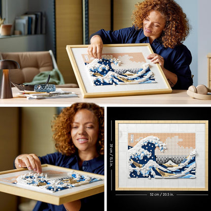LEGO 31208 Art Hokusai – The Great Wave Building Kit (1,810 Pieces) | Japanese Wall Art Display Set for Adults