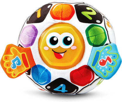 VTech Bright Lights Soccer Ball Interactive Musical Learning Toy with Lights, Sounds, Songs & Educational Activities | Soft Plush Sensory Ball for Babies & Toddlers