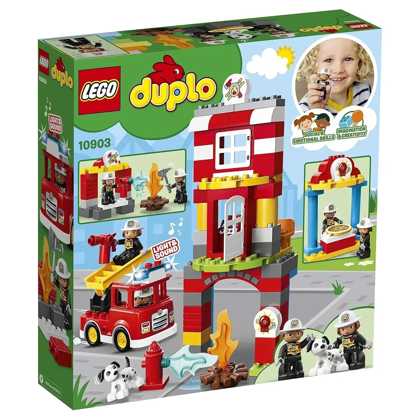 LEGO 10903 Duplo Fire Station Building Blocks Set (76 Pcs) – Educational Construction Toy for Kids, Multi-Color