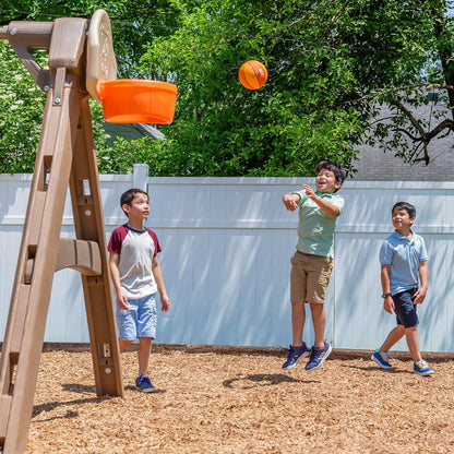 Step2 Naturally Playful Adventure Lodge Play Center with Glider – Kids Outdoor Activity Set - Jaiman Toys