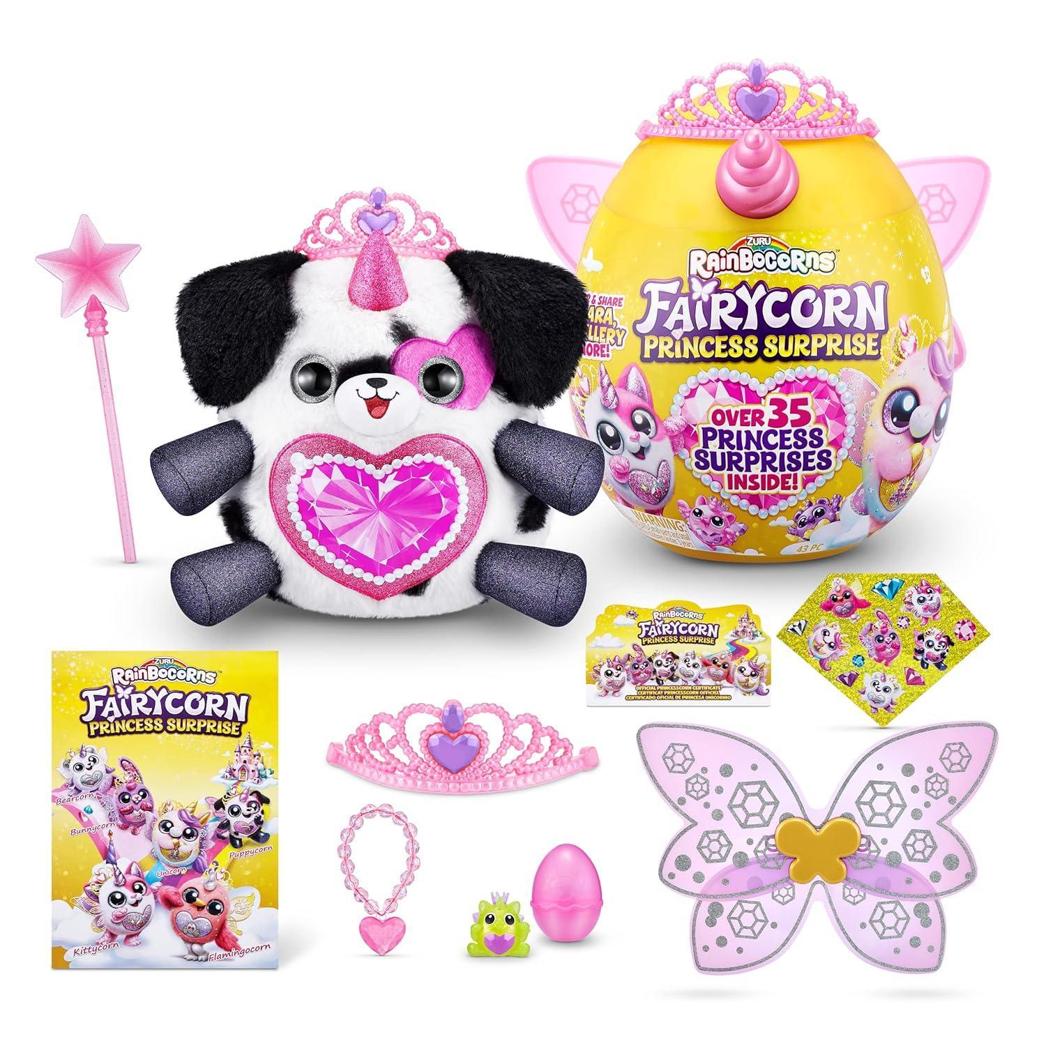 Rainbocorns Fairycorn Princess Surprise (Puppy) by ZURU 11" Collectible Plush Stuffed Animal, Surprise Egg, Wearable Fairy Wings, Magical Fairy Princess, Ages 3+ for Girls, Children - Jaiman Toys