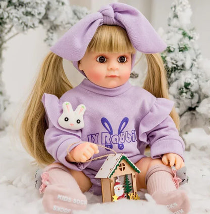 Lifelike Reborn Baby Girl Doll – Toddler with Realistic Sound & Brown Hair