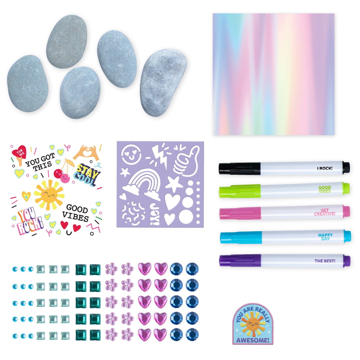 Mindful Creativity Positivity Rock Art Kit – DIY Painting Craft Kit for Kids