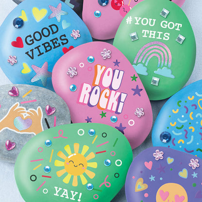 Mindful Creativity Positivity Rock Art Kit – DIY Painting Craft Kit for Kids
