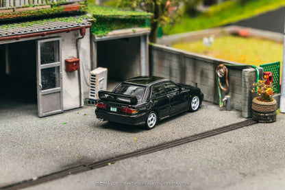 Tarmac Works GLOBAL64 1:64 Mitsubishi Lancer GSR Evolution III Black Diecast Model Car (T64G-050-BK)