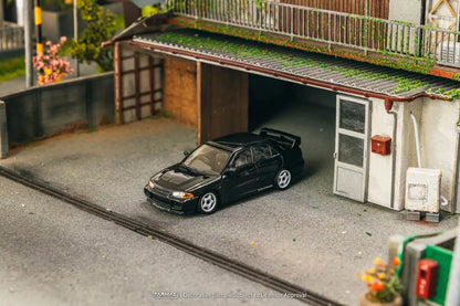 Tarmac Works GLOBAL64 1:64 Mitsubishi Lancer GSR Evolution III Black Diecast Model Car (T64G-050-BK)