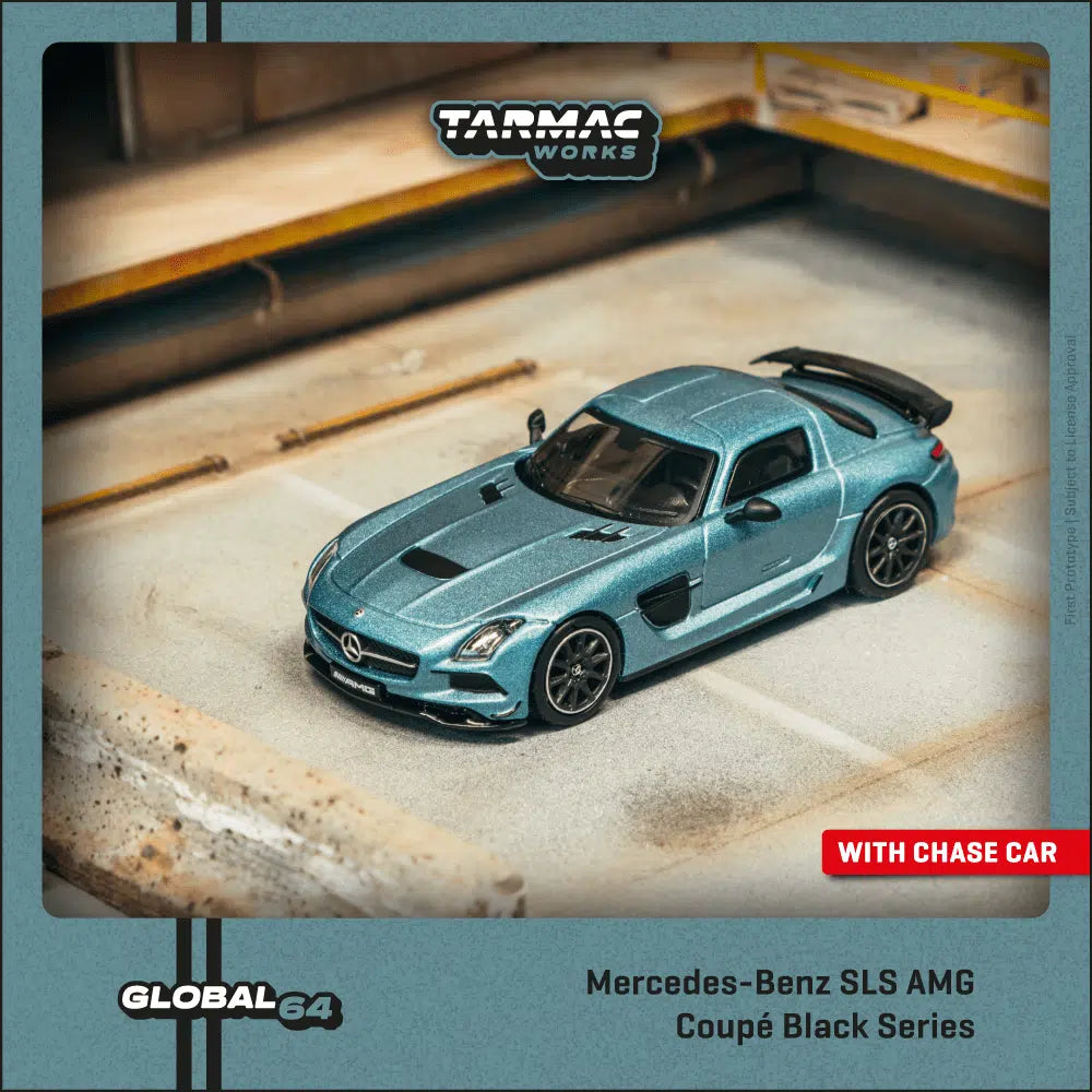 Tarmac Works GLOBAL64 1:64 Mercedes-Benz SLS AMG Coupé Black Series Matte Blue Diecast Model Car (T64G-027-MB)