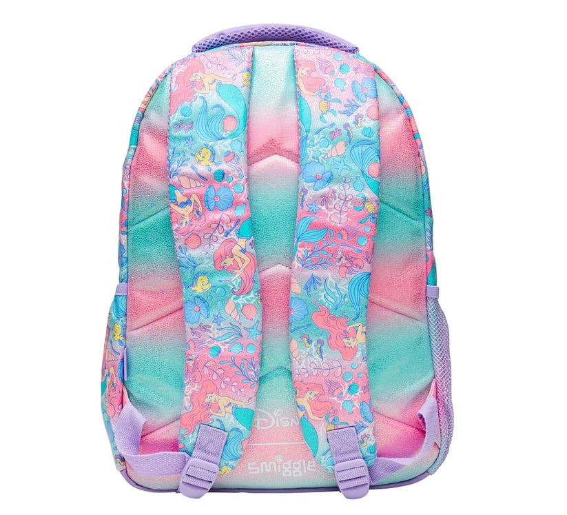 Smiggle Disney Ariel Backpack for Kids (42 CM) – Mermaid Sequin School Bag with Star Charm