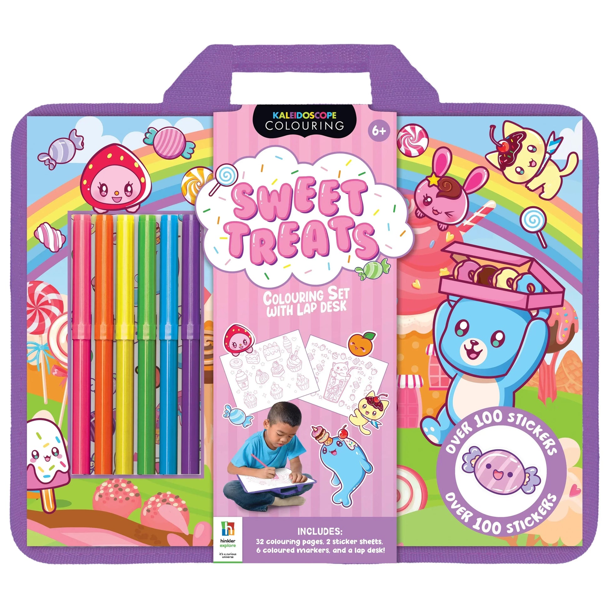 Kaleidoscope Colouring: Sweet Treats Colouring Set with Lap-Desk - Jaiman Toys