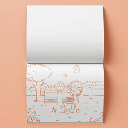 Kaleidoscope Colouring: Happy Farm Colouring Set with Lap-Desk - Jaiman Toys