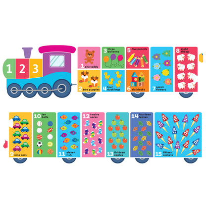 Hinkler Building Blocks Puzzle Train First Numbers | Giant 1.45m Number Train Puzzle with 28 Pieces & 16-Page Activity Book | Educational Counting Puzzle for Kids Ages 3+