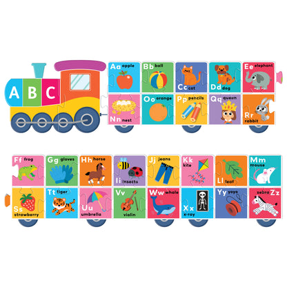 Hinkler Building Blocks Puzzle Train First Alphabet | Giant 1.45m ABC Puzzle with 28 Pieces & 16-Page Activity Book | Educational Alphabet Learning Puzzle for Kids Ages 3+