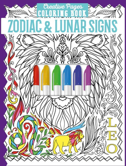 Creative Pages Coloring Book Zodiac & Lunar Signs - Jaiman Toys