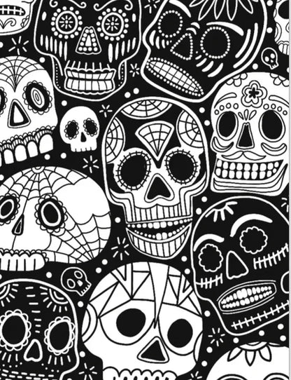Creative Pages Neon Coloring Kit Sugar Skulls & More! - Jaiman Toys