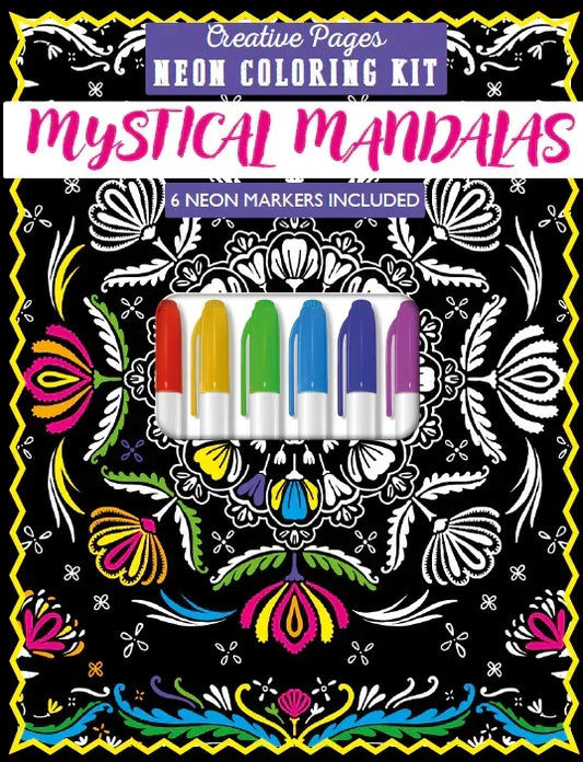 Creative Pages Neon Coloring Kit Mystical Mandalas - Jaiman Toys