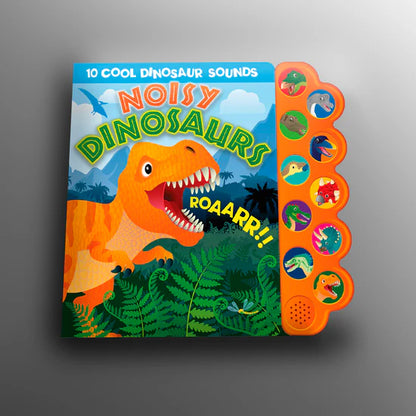 PAGE Publications Noisy Dinosaurs Sound Book for Kids | 10 Cool Dinosaur Sounds Interactive Board Book for Toddlers
