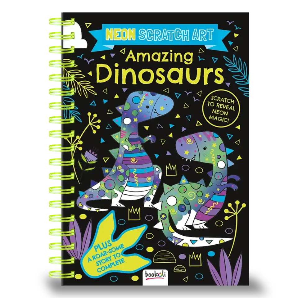 Neon Scratch Art Amazing Dinosaurs - Jaiman Toys