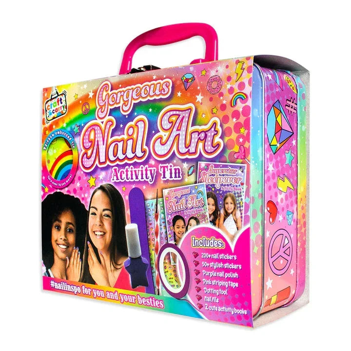 Craft & Carry Gorgeous Nail Art Activity Tin Nail Set - Jaiman Toys