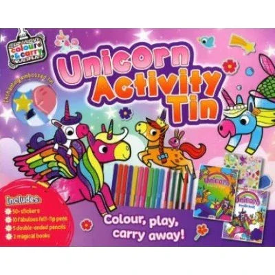 Colour & Carry Unicorn Activity Tin Colouring Kit - Jaiman Toys