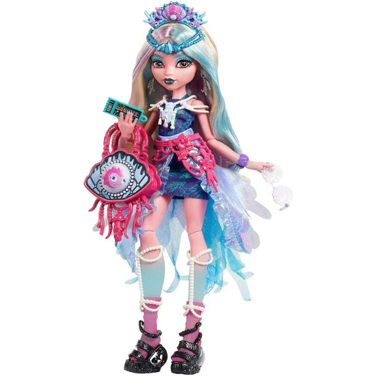Monster High Lagoona Blue Doll with Glam Monster Fest Outfit and Festival Themed Accessories Like Snacks, Band Poster, Statement Bag and More - Jaiman Toys