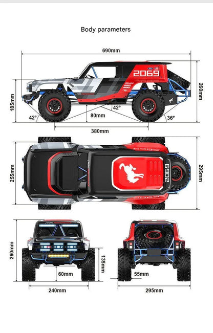 MJX  HYPER GO H8P 1:8 Scale Ford Motor Company Ford Bronco R Licensed 4WD RC Rock Crawler – Brushless Motor, 80A ESC, High-Speed Off-Road Remote Control Vehicle